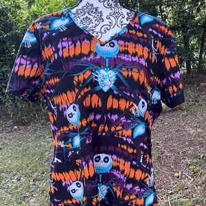 Disney Nightmare Before Christmas Scrub Top Women's Size Large
